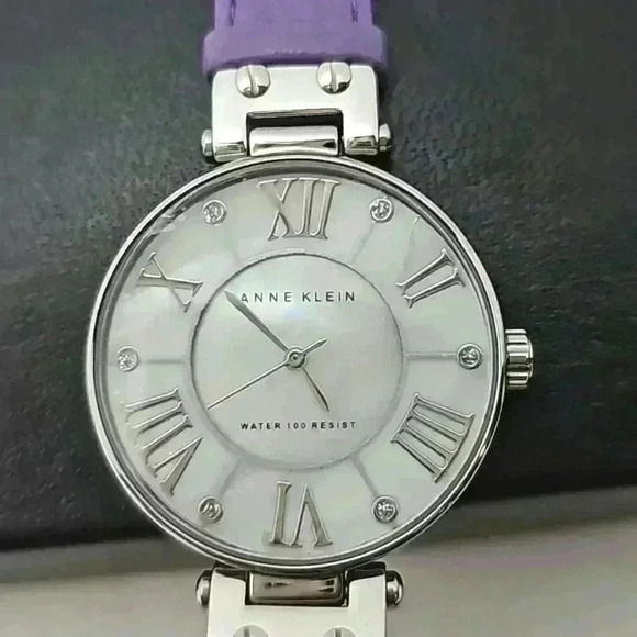 And Klein womens leather water-resistant stainless steel watch lavender … - Picture 2 of 11